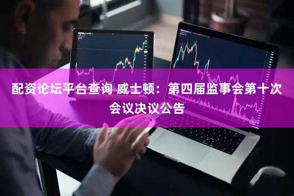 配资论坛平台查询 威士顿：第四届监事会第十次会议决议公告