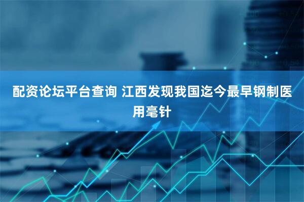 配资论坛平台查询 江西发现我国迄今最早钢制医用毫针